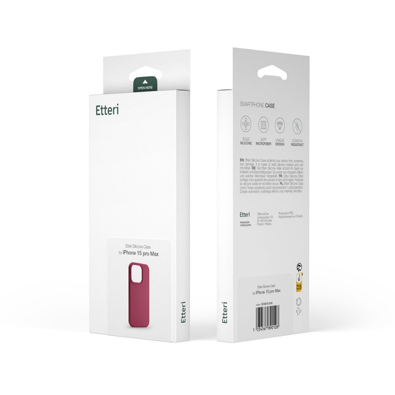 Силиконов кейс Etteri за Samsung Galaxy S24 Plus, малинов