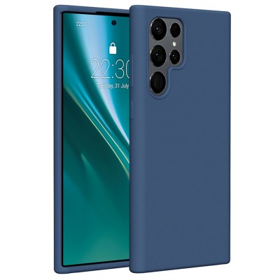 Силиконов кейс Etteri за Samsung Galaxy S22 Ultra тъмно син