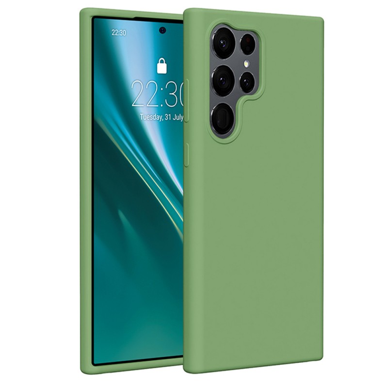 Силиконов кейс Etteri за Samsung Galaxy S23 Ultra светло зелен
