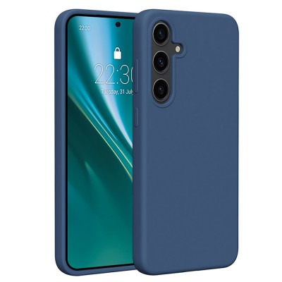 Силиконов калъф Etteri за Samsung Galaxy S24 Plus, тъмно син
