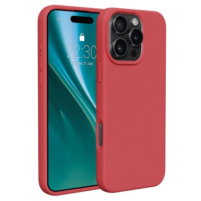 Силиконов калъф Etteri за iPhone 16 Pro 6.3" малинов