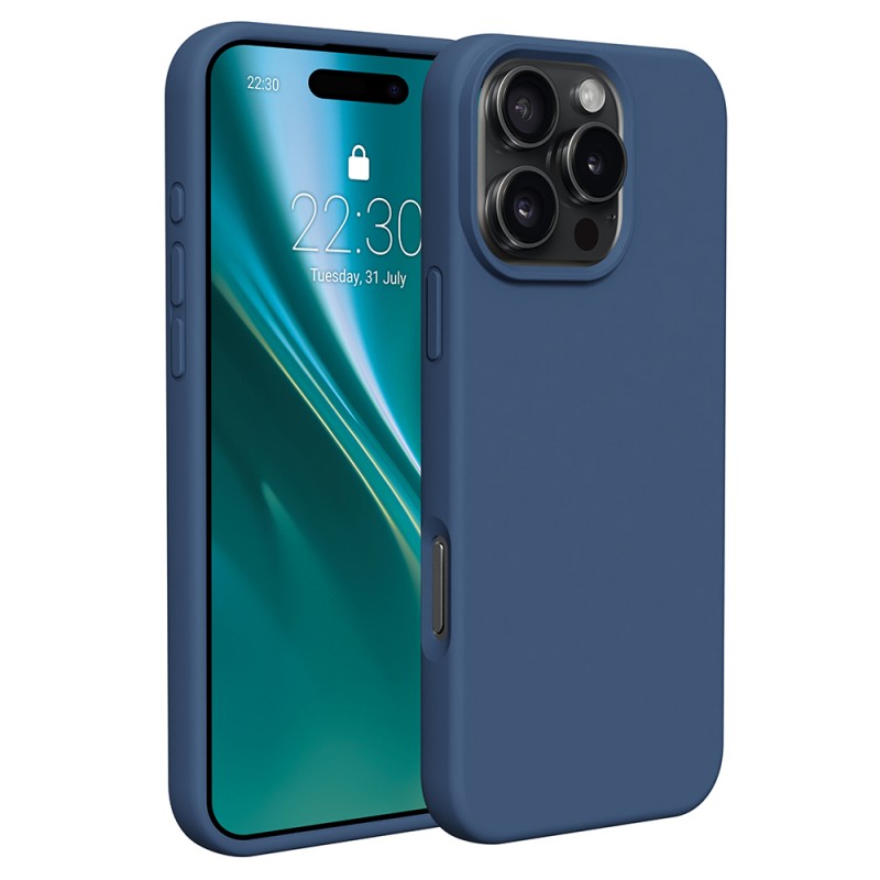 Силиконов кейс Etteri за iPhone 16 Pro Max 6.9" тъмно син