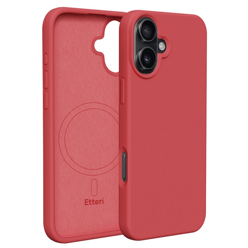 Калъф Etteri Silicone Mag за iPhone 16 6.1" малинов