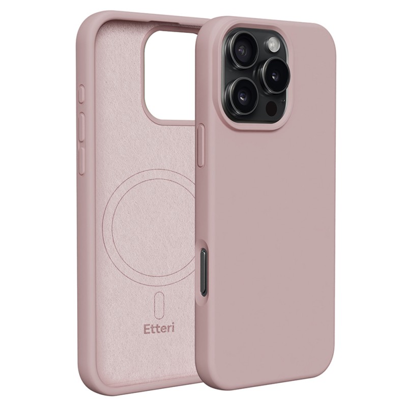 Калъф Etteri Silicone Mag за iPhone 16 Pro 6.3" светло розов