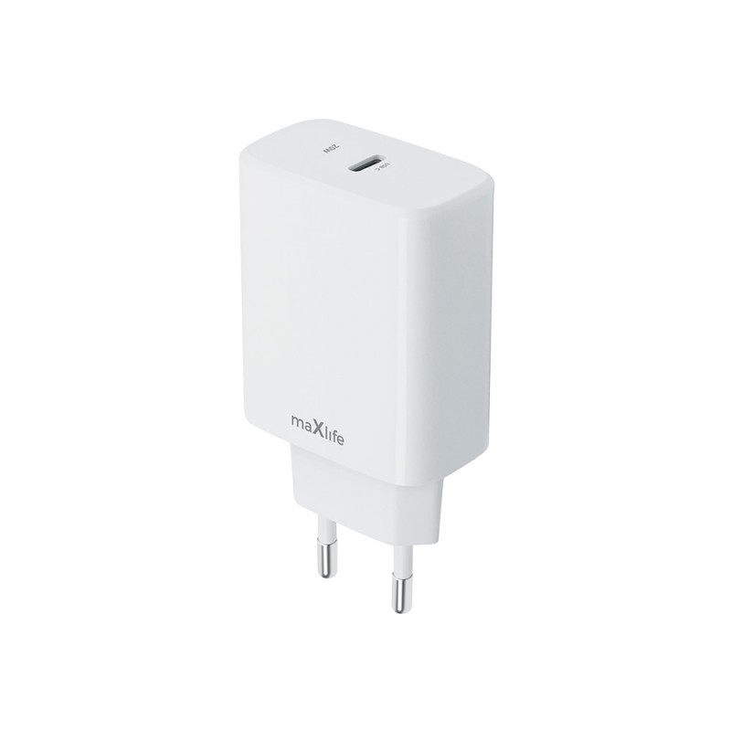 Maxlife PD QC MXTC-10-20C мрежово зарядно 1x USB-C 20W бяло