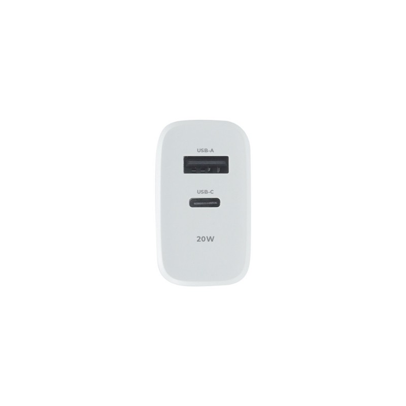 Maxlife PD QC MXTC-10-20AC мрежово зарядно устройство 1x USB-C 1x USB 20W бяло