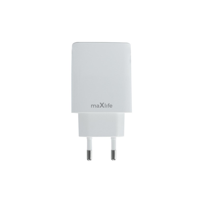 Maxlife PD QC MXTC-10-20AC мрежово зарядно устройство 1x USB-C 1x USB 20W бяло
