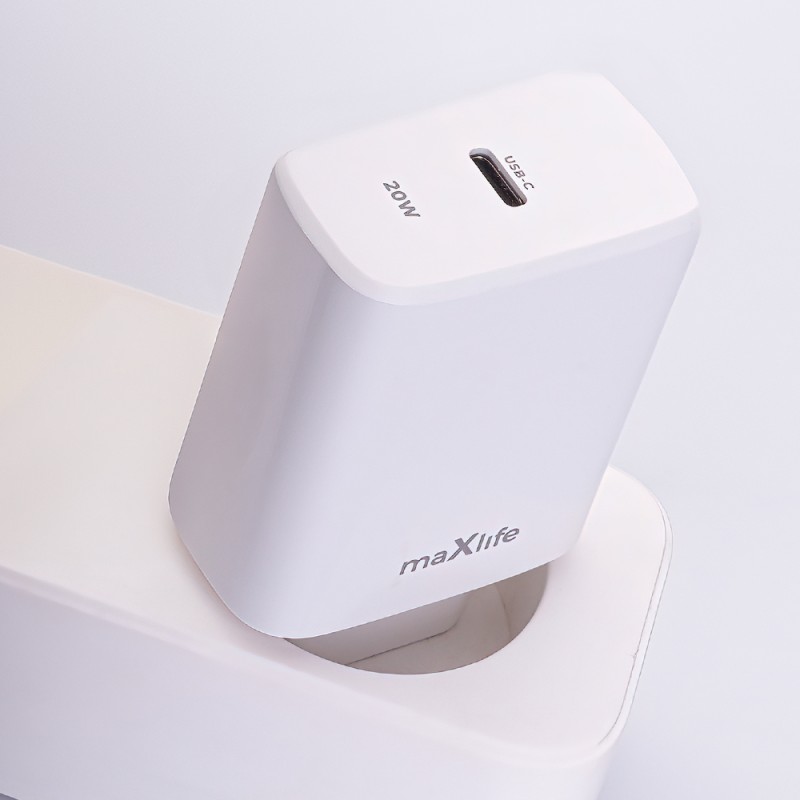 Maxlife PD QC MXTC-10-20C мрежово зарядно 1x USB-C 20W бяло