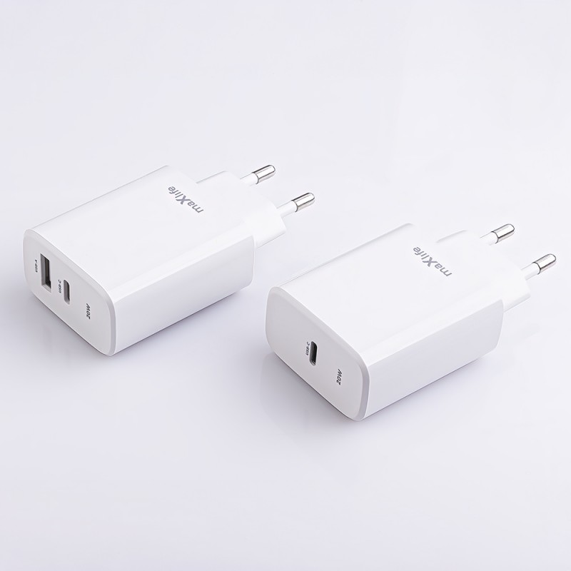 Maxlife PD QC MXTC-10-20C мрежово зарядно 1x USB-C 20W бяло