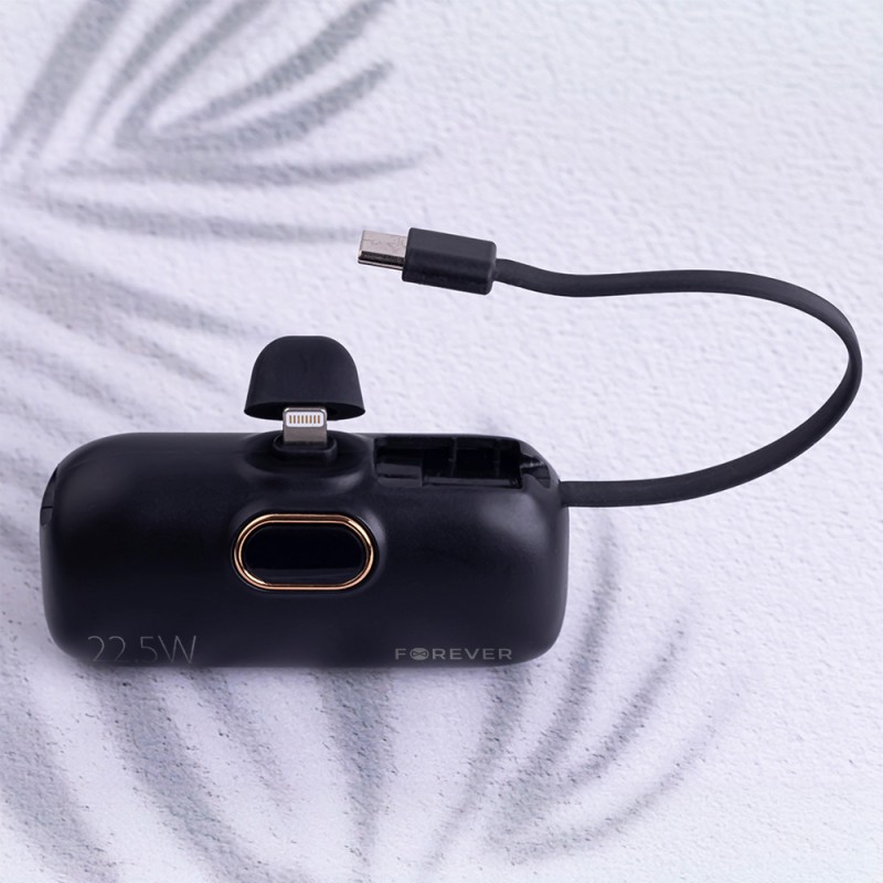 Forever mini power bank MTB-100 22.5W 5000 mAh Lightning czarny