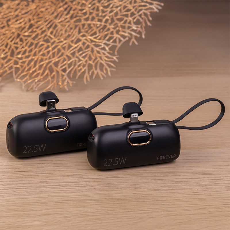 Forever mini power bank MTB-100 22.5W 5000 mAh Lightning czarny