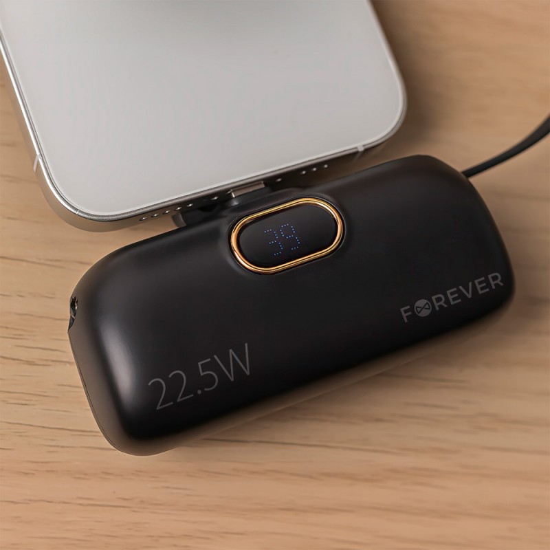 Forever mini power bank MTB-100 22.5W 5000 mAh Lightning czarny