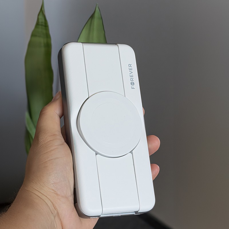Forever power bank bezprzewodowy MATB-300 10000 mAh magnetyczny 3w1 biały