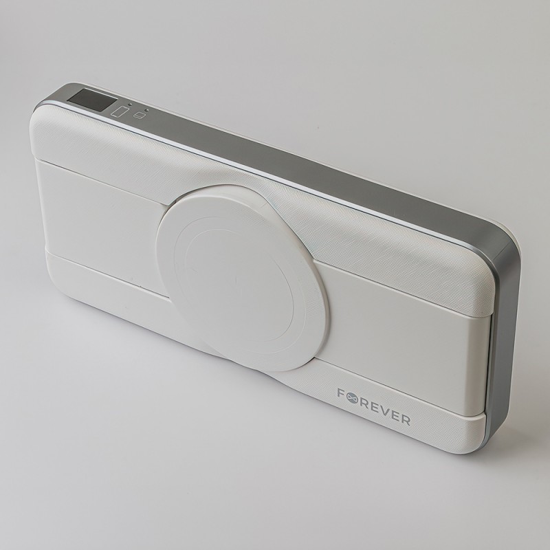 Forever power bank bezprzewodowy MATB-300 10000 mAh magnetyczny 3w1 biały