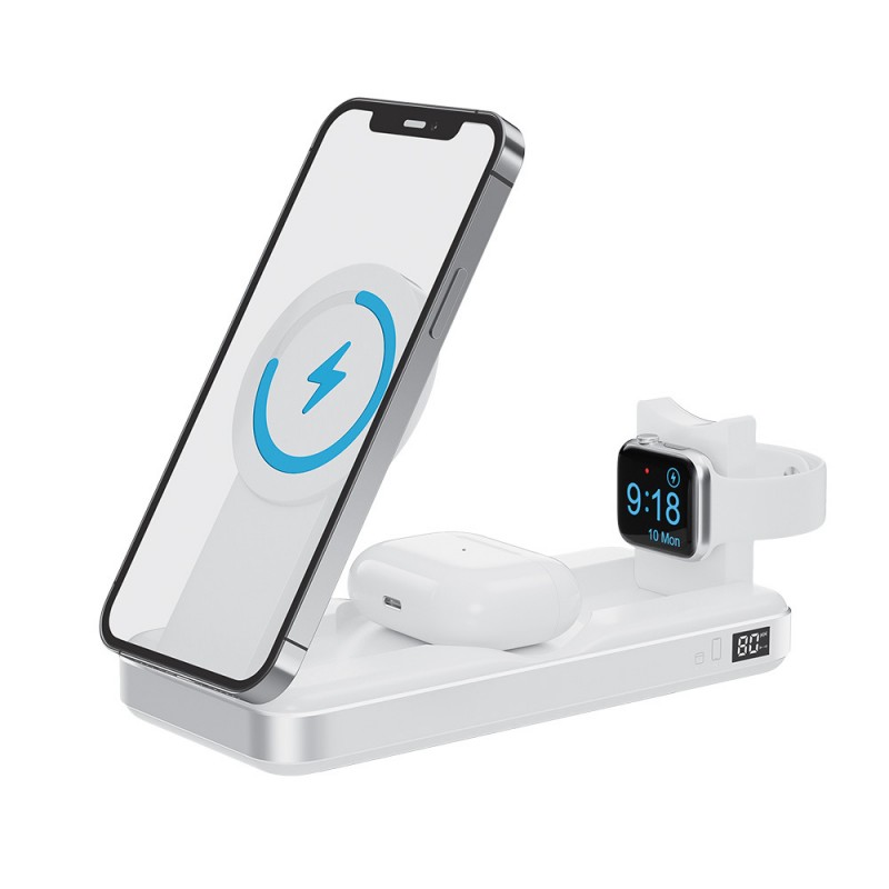 Forever power bank bezprzewodowy MATB-300 10000 mAh magnetyczny 3w1 biały