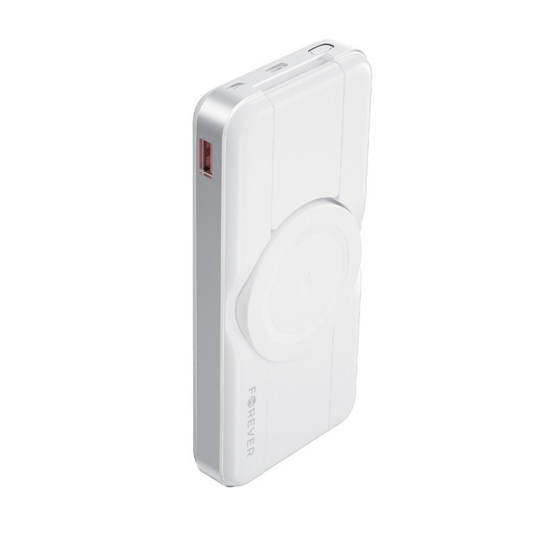 Forever power bank bezprzewodowy MATB-300 10000 mAh magnetyczny 3w1 biały