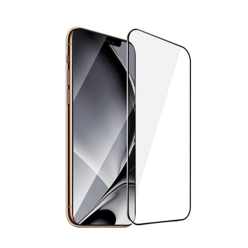 Закалено стъкло с метална рамка за iPhone XS Max / 11 Pro Max, черна рамка