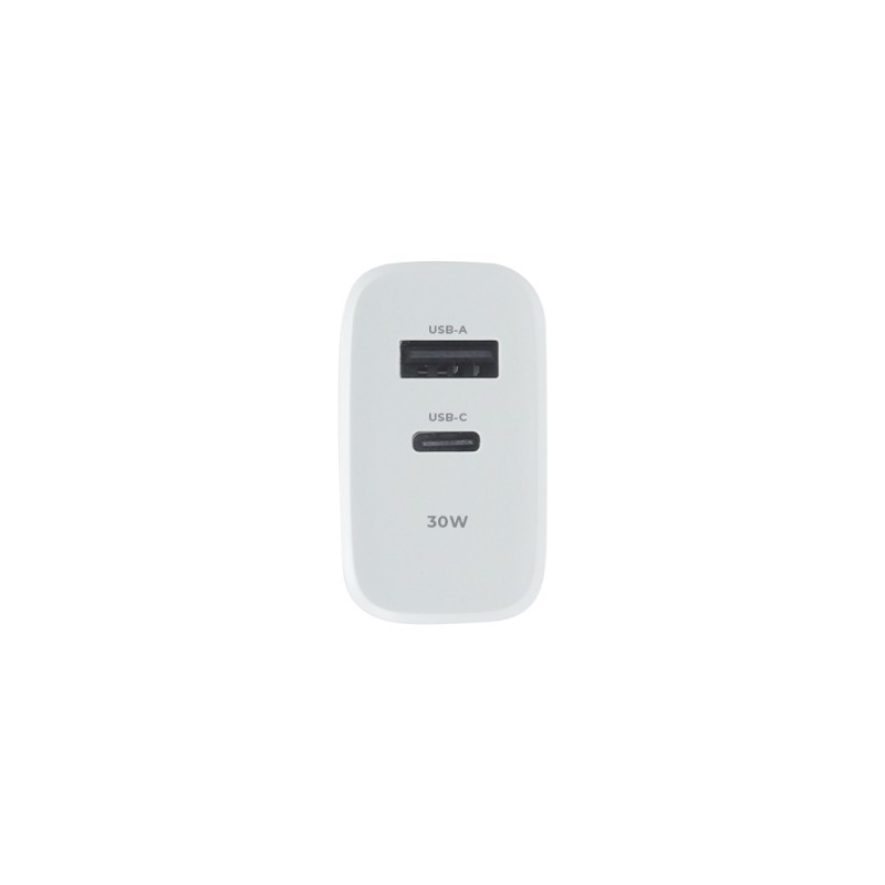 Maxlife PD QC MXTC-10-30AC мрежово зарядно устройство 1x USB-C 1x USB 30W бяло