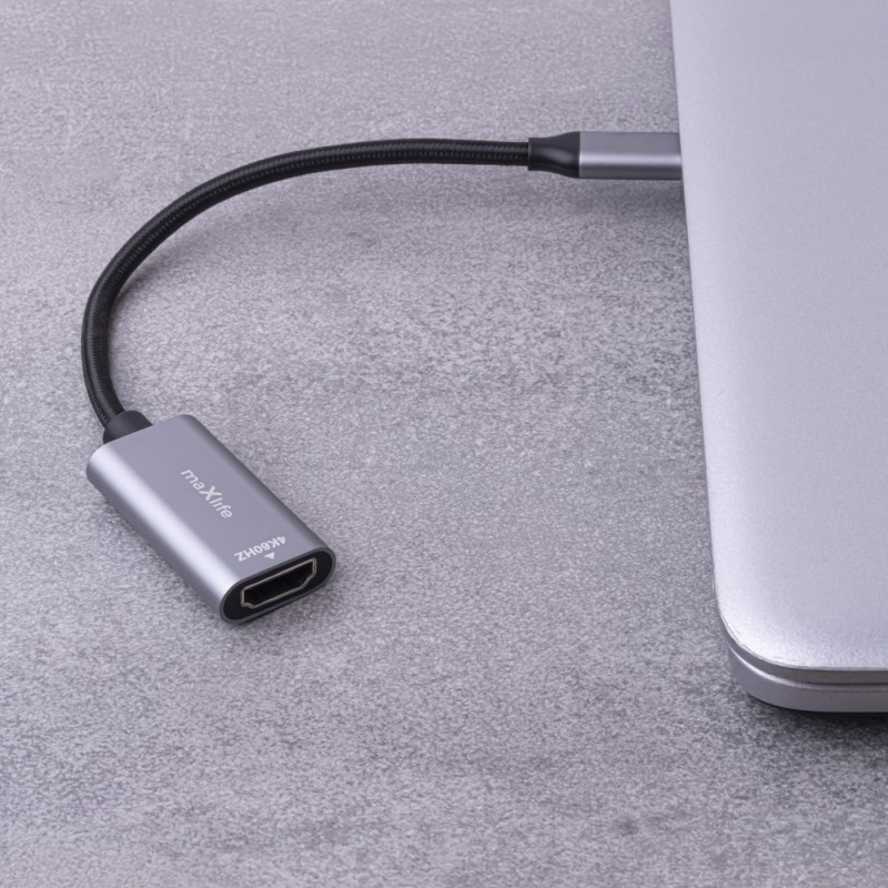 Maxlife адаптер MXHC-01 HDMI - USB-C 4K 60HZ черен