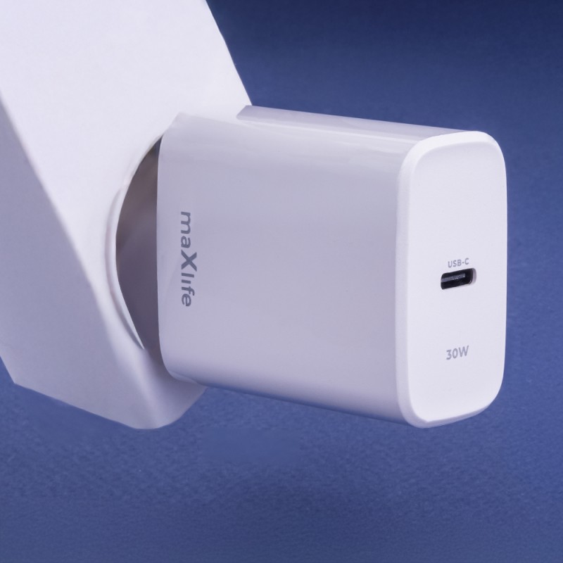 Maxlife PD QC MXTC-10-30C стенно зарядно 1x USB-C 30W бяло