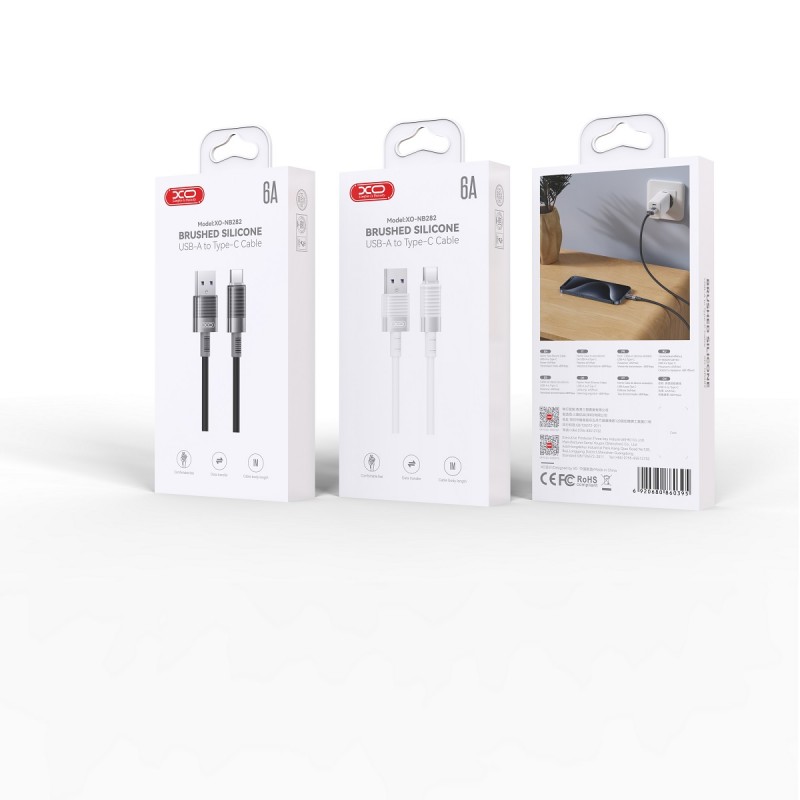 XO кабел NB282 USB - USB-C 1,0m 6A бял