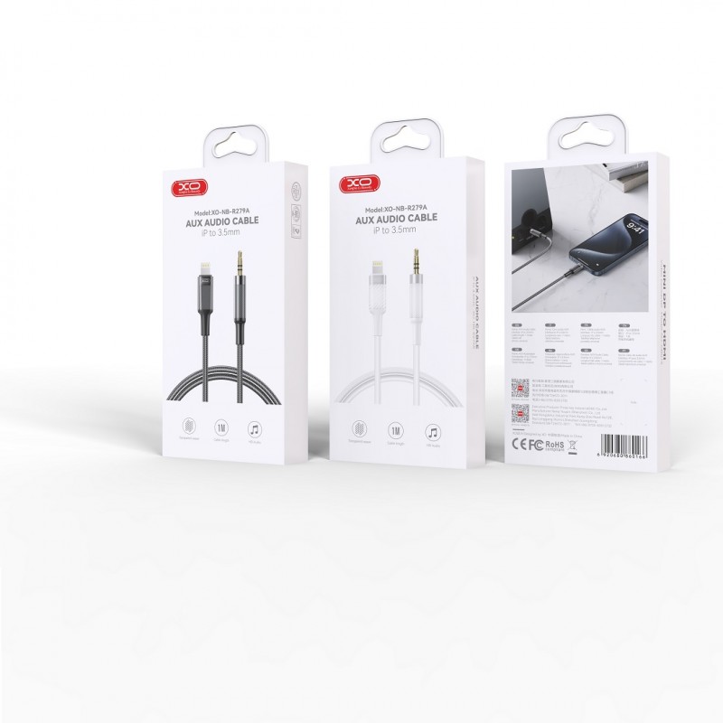 XO аудио кабел NB-R279A Lightning - jack 3,5mm 1,0m бял