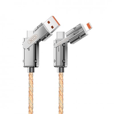 XO кабел NB276 4в1 USB-C - Lightning + USB - USB-C 60W 1,0m сив