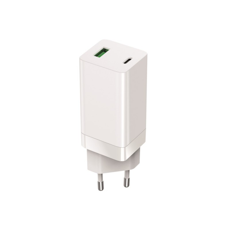 Setty GAN PD+QC USB + USB-C мрежово зарядно 65W LSI-02 бяло JO