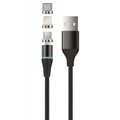 Setty магнитен кабел TD 3in1 2.5A 1.0 m KBM-01 черен JO