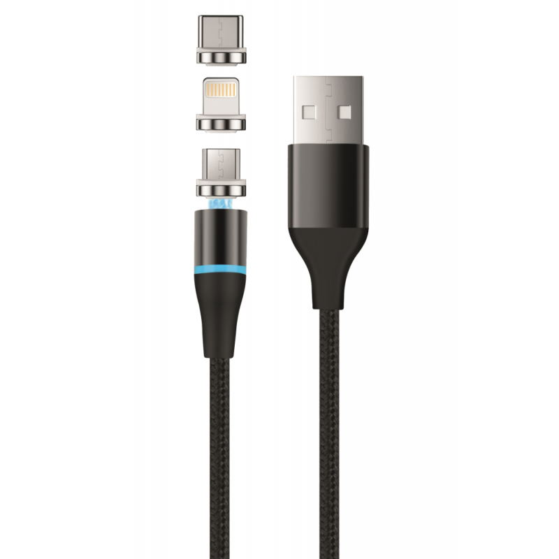 Setty магнитен кабел TD 3in1 2.5A 1.0 m KBM-01 черен JO