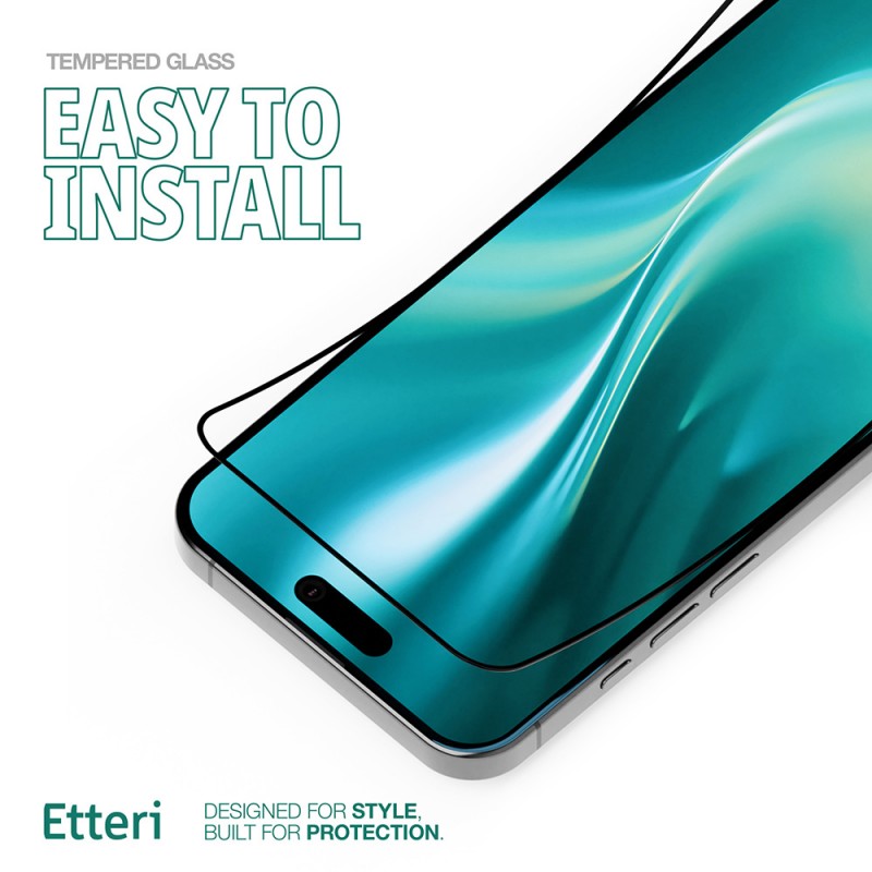 Etteri 9D закалено стъкло за iPhone 15 Pro 6.1"