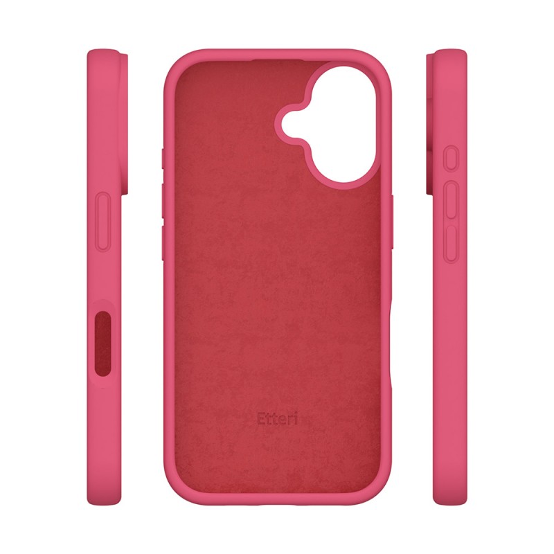 Силиконов калъф Etteri за iPhone 16 Plus 6.7" малинов