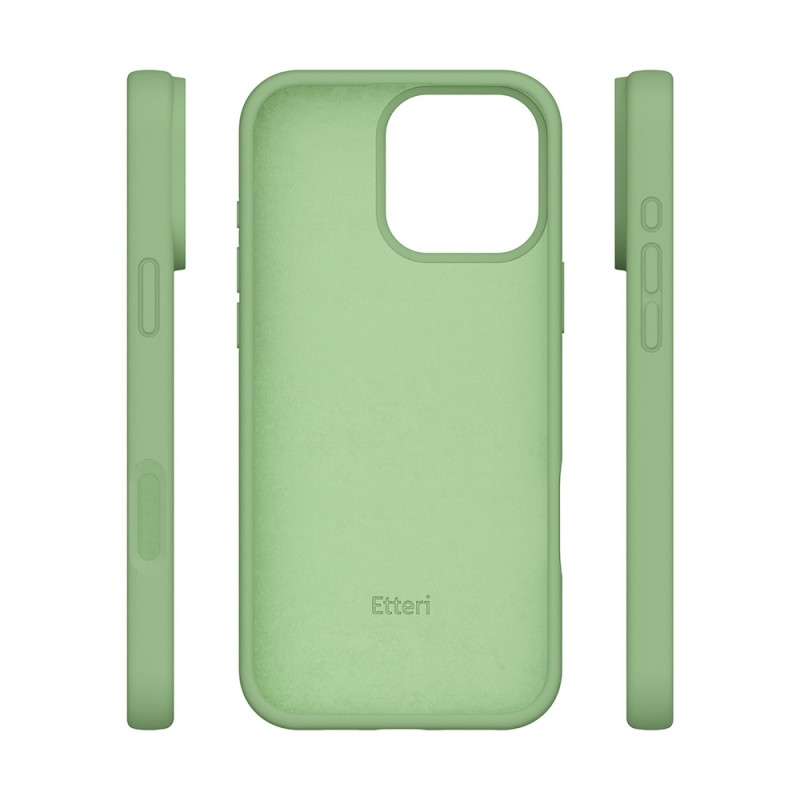 Силиконов калъф Etteri за iPhone 16 Pro Max 6.9" светлозелен