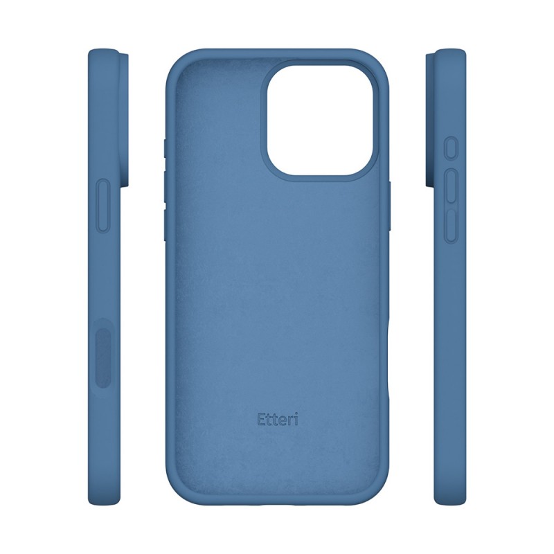 Силиконов кейс Etteri за iPhone 16 Pro 6.3" тъмно син