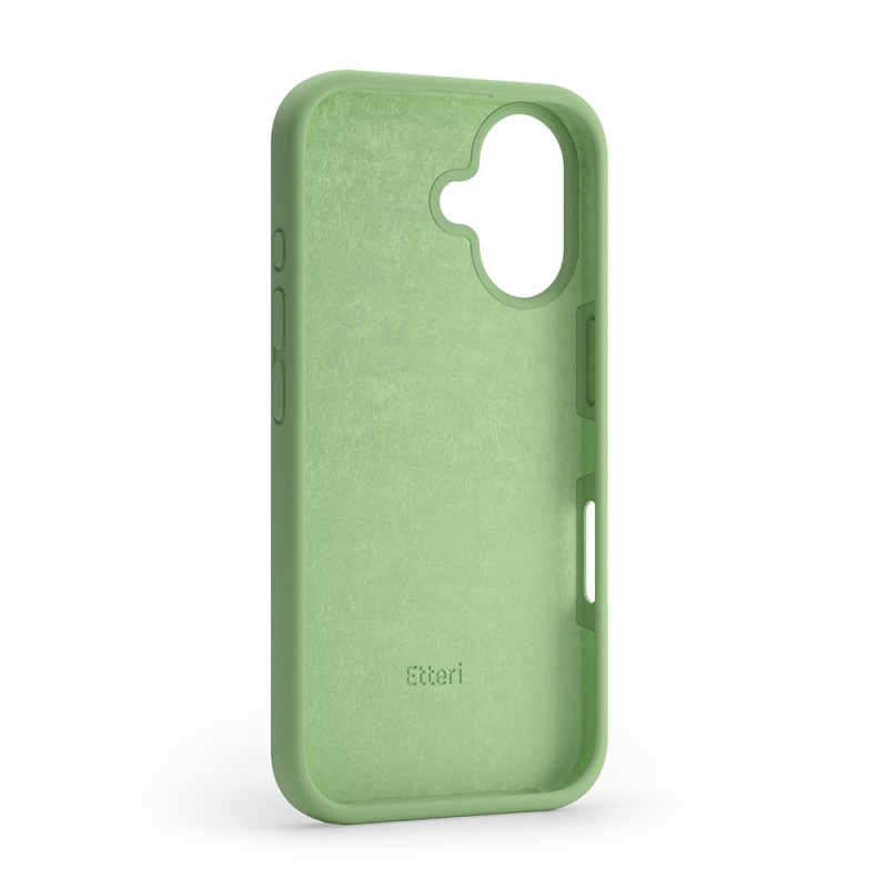Силиконов кейс Etteri за iPhone 16 6.1" светло зелен