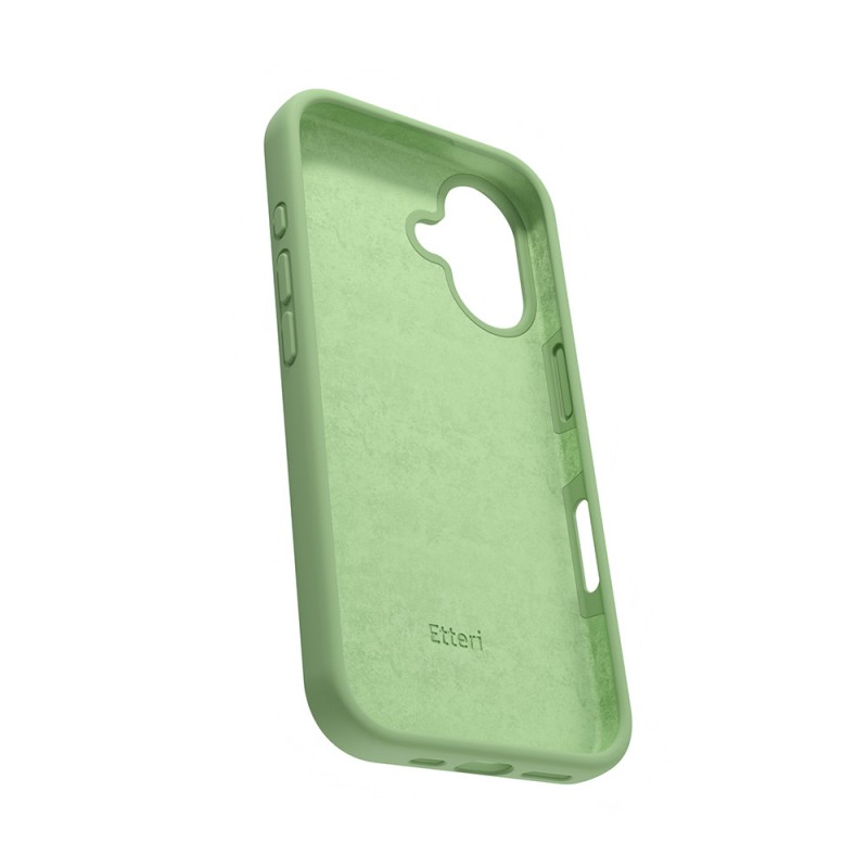 Силиконов кейс Etteri за iPhone 16 6.1" светло зелен