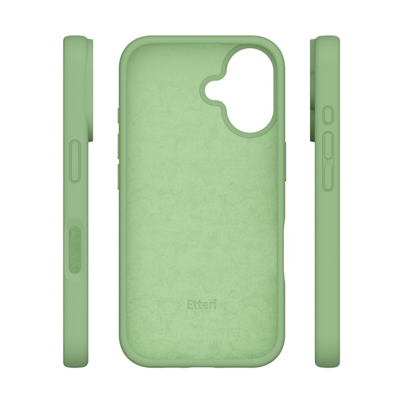 Силиконов кейс Etteri за iPhone 16 6.1" светло зелен