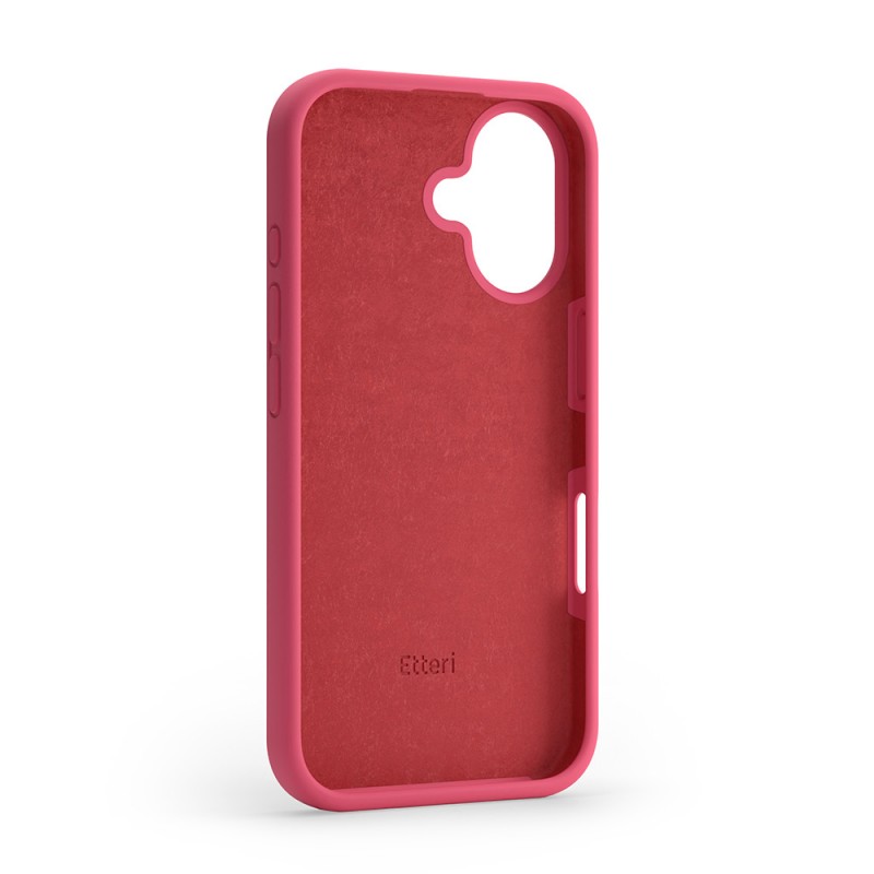 Силиконов калъф Etteri за iPhone 16 6.1" малинов