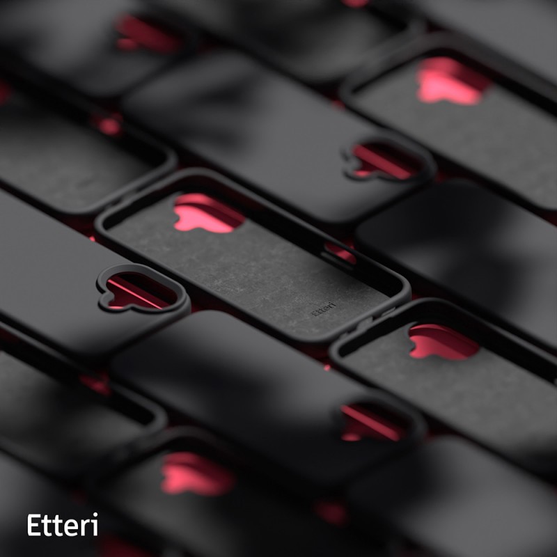 Силиконов калъф Etteri за iPhone 16 Plus 6.7" черен