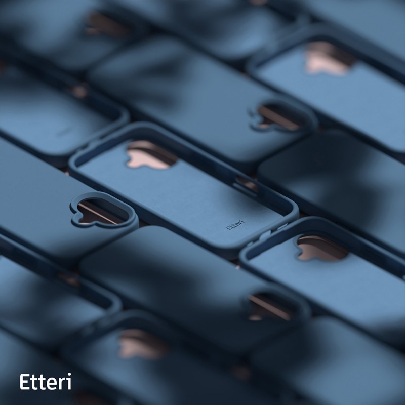 Силиконов калъф Etteri за iPhone 16 Plus 6.7" тъмно син