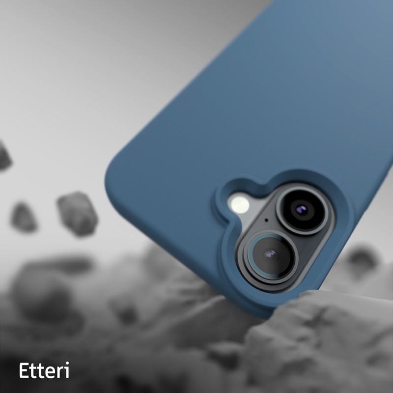 Силиконов калъф Etteri за iPhone 16 Plus 6.7" тъмно син