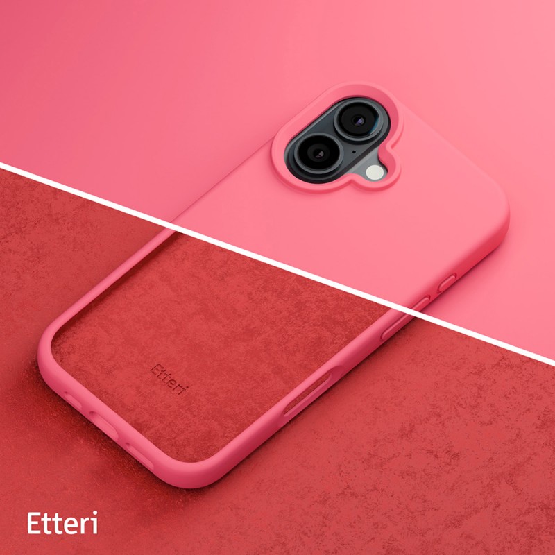Силиконов калъф Etteri за iPhone 16 Plus 6.7" малинов