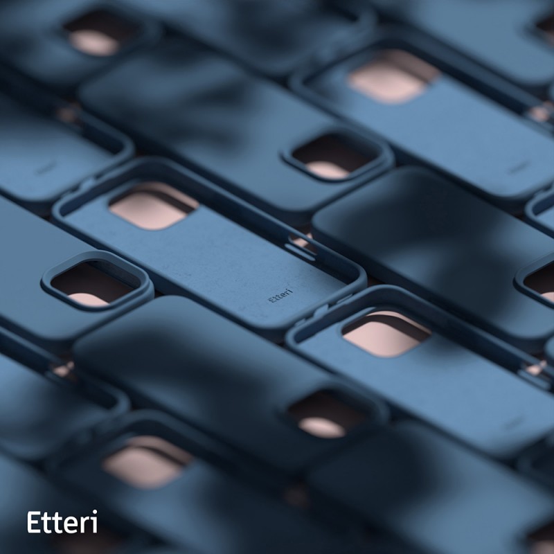 Силиконов кейс Etteri за iPhone 16 Pro 6.3" тъмно син