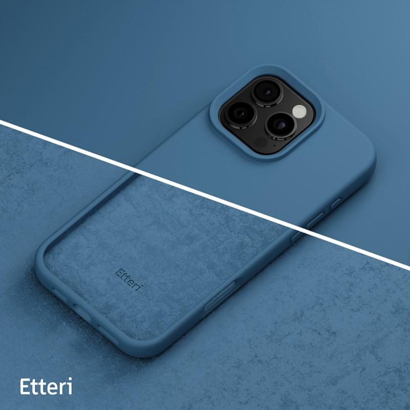 Силиконов кейс Etteri за iPhone 16 Pro 6.3" тъмно син