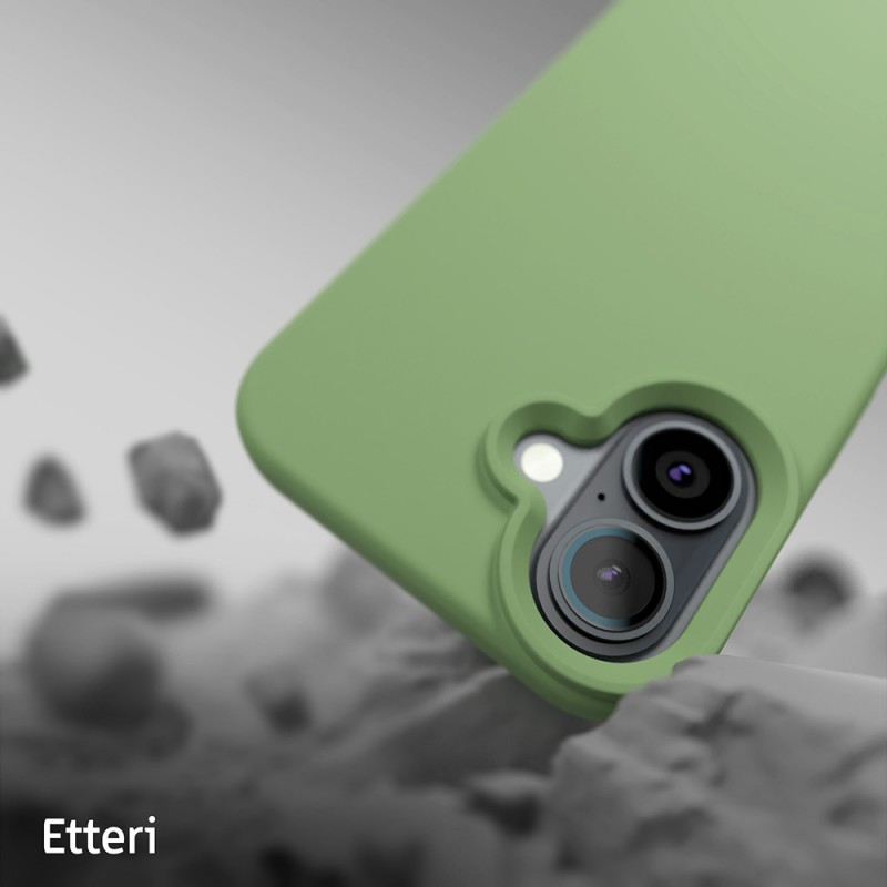 Силиконов кейс Etteri за iPhone 16 6.1" светло зелен