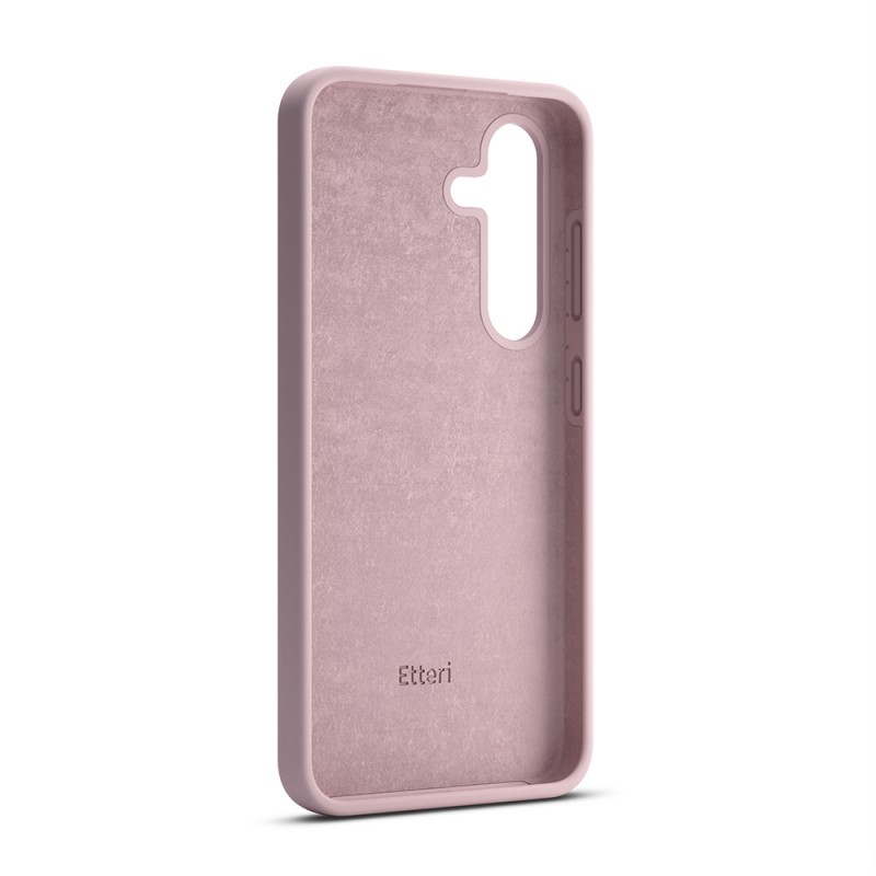 Силиконов калъф Etteri за Samsung Galaxy S24 Plus, светло розов