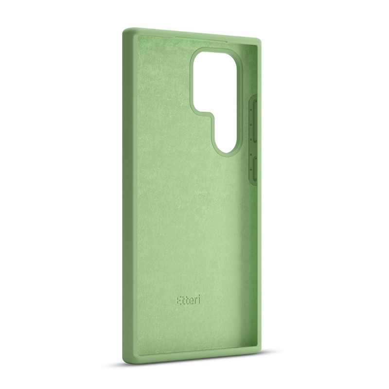 Силиконов калъф Etteri за Samsung Galaxy S24 Ultra светло зелен