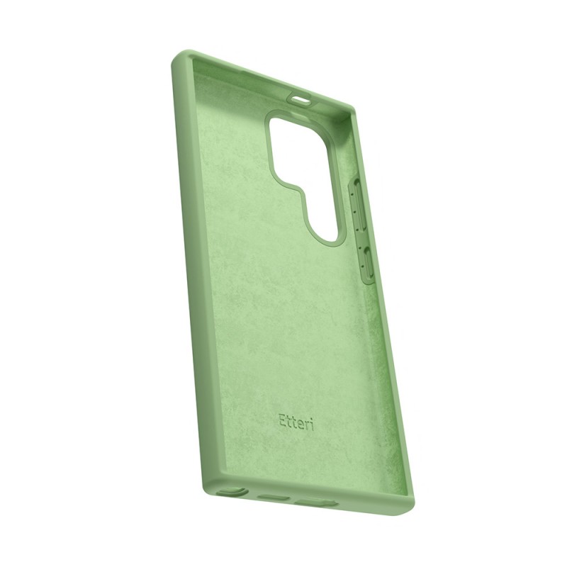 Силиконов калъф Etteri за Samsung Galaxy S24 Ultra светло зелен