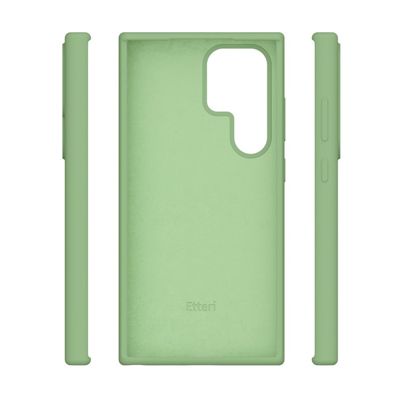 Силиконов калъф Etteri за Samsung Galaxy S24 Ultra светло зелен