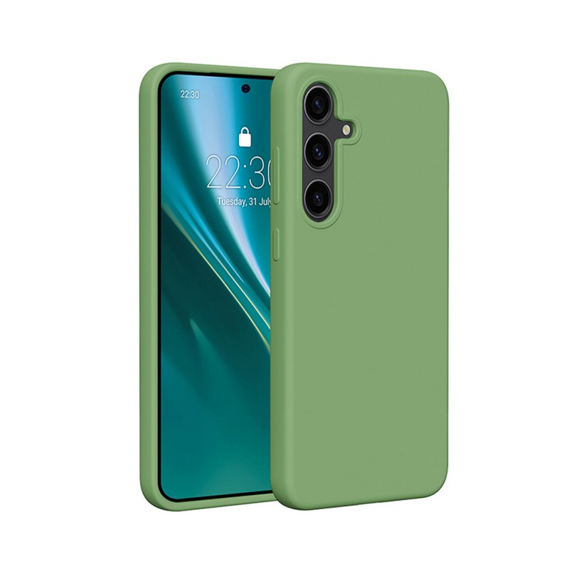 Силиконов кейс Etteri за Samsung Galaxy S25 Plus светло зелен